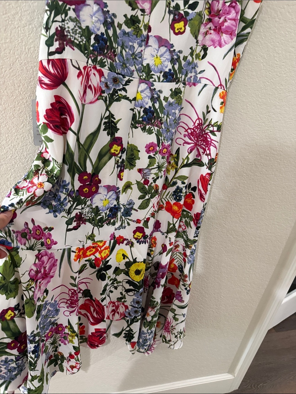 Maggy London White Midi Dress with Multi-Color Floral Print - Picture 5 of 8